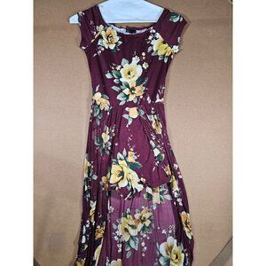 Bebop Women's Size Small Romper Floral Retro Pin-Up Style Round Neck